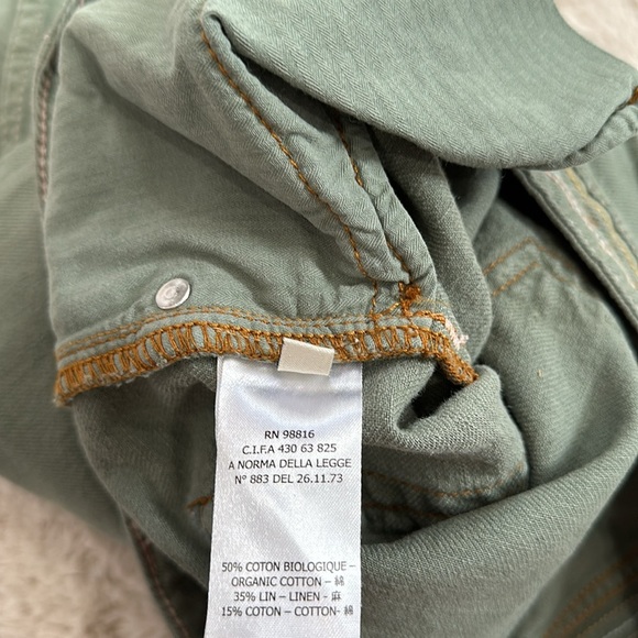 Cotélac Acoté Cropped Pant Cotton Linen Blend Green size 2 - Picture 8 of 8